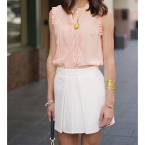 Madewell 100% Silk Ruffle Peachy Pink Sleeveless Blouse Top Size Small